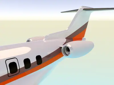 Pilatus c-24 Private jet Low-poly 3D model