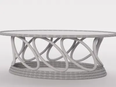Rattan Coffee Table Summer interior Free 3D model