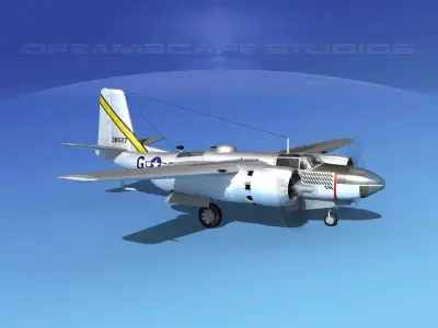 Douglas A-26C Invader V03 USAAF 3D model
