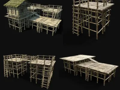BAMBOO WATCHTOWER PIER CONSTRUCTION SURVIVAL BUILDER COLLECTION 