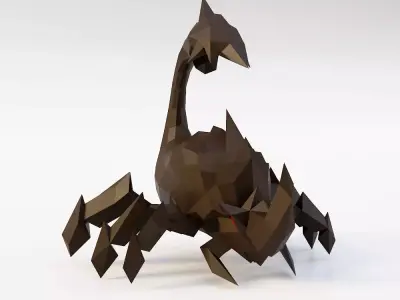 Scorpion 3d model made from polygons Low-poly 3D model