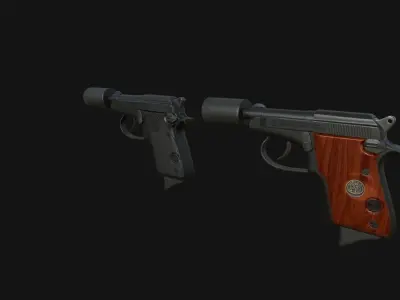 Mini pistol beretta A21 Low-poly 3D model