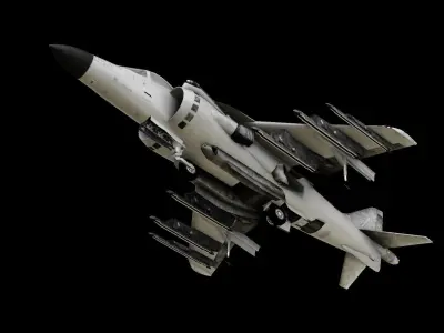 Harrier jump jet Low-poly 3D model