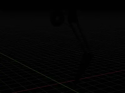 Humanoid leg mechanism rigged 3D model