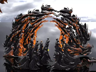 Dantes Inferno Ghost Archway Low poly Low-poly 3D model