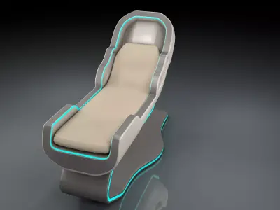 Sci fi Bed 3D model 2