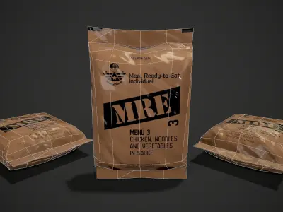 Survival Food Pack of 18 Items Low-poly 3D model