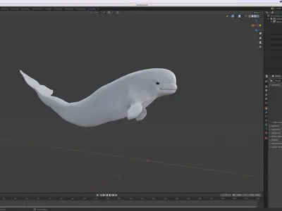 Beluga Whale Free 3D model