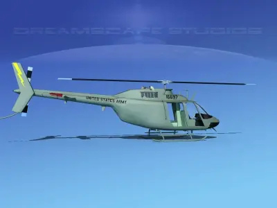Bell OH-58B US Army 1 3D model