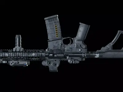 MK18 Assault Rifle Low-poly 3D model