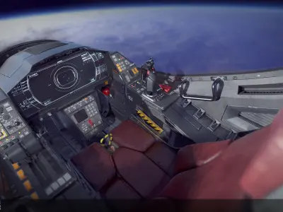 Sci Fi Fighter Cockpit 7 Low-poly 3D model