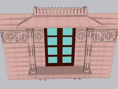 indian jodhpuri stone jharokha 3D model