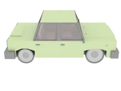 Cartoon Green Car Free low-poly 3D model