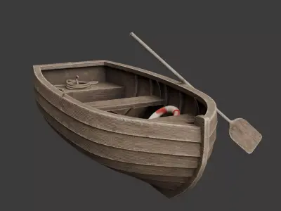 Rowing Boat Low-poly 3D model