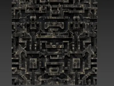 Tile Ancient Maze Floor Low-poly 3D model