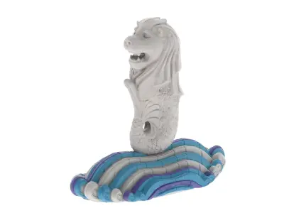  Merlion Statue Low-poly 3D model
