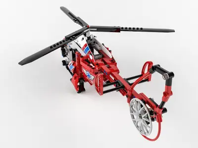 Lego Technic Rescue Helicopter 3D model