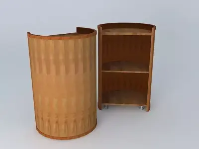 Podium two wooden cylinders Free 3D model