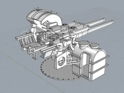 type 89 40 calibre Anti-aircraft Guns 3D print model