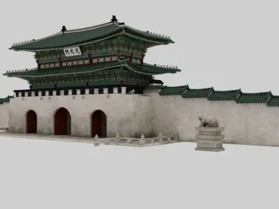 Korea - Gwang Hwa Mun - Seoul - Hi Poly 3D model