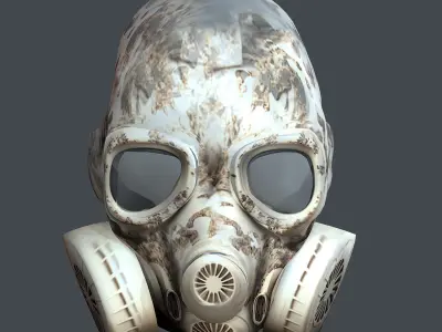  Gas mask helmet 3d model military combat fantasy cyborg Low-poly 3D model