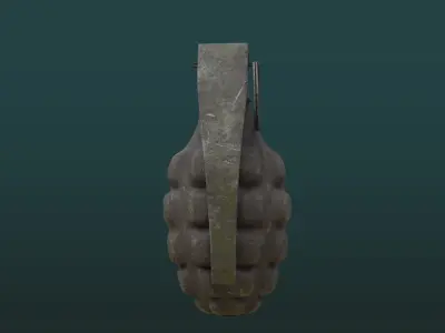 Dirty Hand Grenade Low-poly 3D model