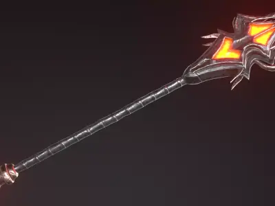 Fantasy Staffs set 01 Free low-poly 3D model