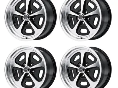 American Racing VN501 Wheel 17x7 Gloss Black Machined 1965-1973 3D model