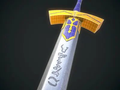 Artoria Pendragon Excalibur Low Poly Free low-poly 3D model