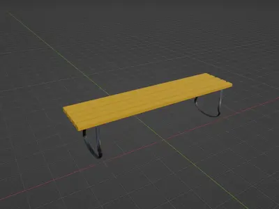 Bench Low-poly 3D model 19