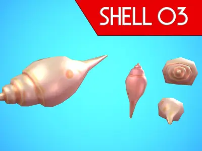 SHELL 03 CARTOON STYLIZED Low-poly 3D model
