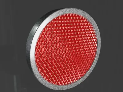 Wheelchair Red Reflector with procedural PBR material 3D model