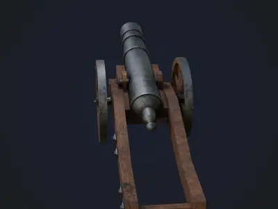 Cannon Low-poly 3D model 20