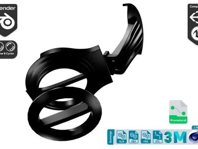 Valve for Masks with filters Low-poly 3D model