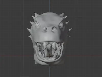 Lizardfolk Head Free 3D model