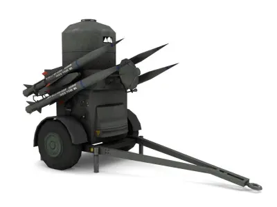 RAPIER Missile Launcher Low-poly 3D model