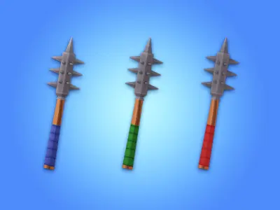Lowpoly RPG weapons pack Low-poly 3D model