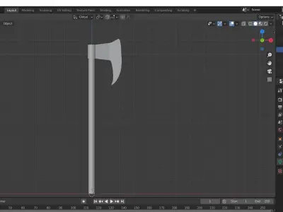 Realistic Axe Low-poly 3D model