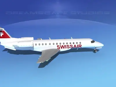Embraer ERJ-135 Swissair 3D model