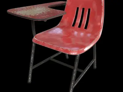 PBR Old School Chair with variations Free 3D model