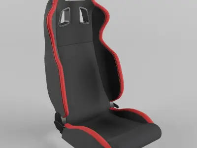 Racing Seat Sparco R100 Fabric Black-Red 3D model