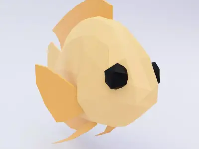 Severum Banded cichlid fish 3d model  Low-poly 3D model