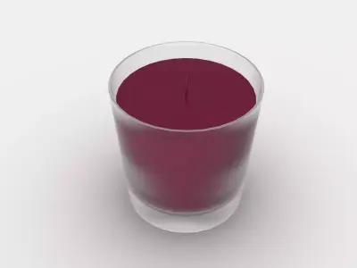 Candle on glass Free low-poly 3D model