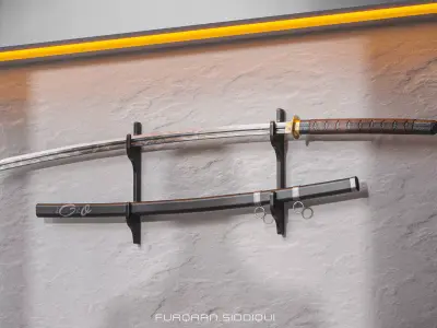 Katana Zoro PBR Sword Low-poly 3D model