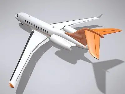 Bombardier 5000 global business jet 3D model
