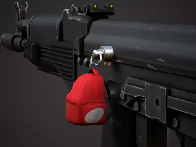 Backpack Weapon Charm - Low Poly Game Ready Low-poly 3D model
