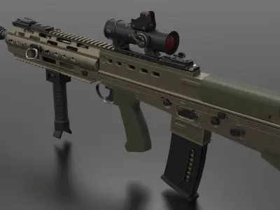 SA80 L85A3 Weapon Fps-Tps Low-poly 3D model