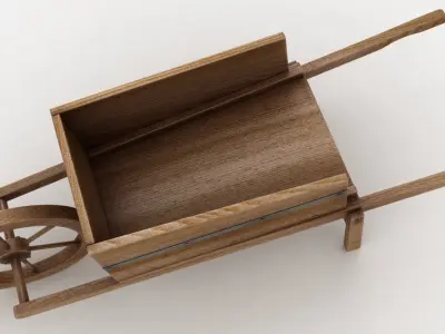 Wooden Wheelbarrow 3D model