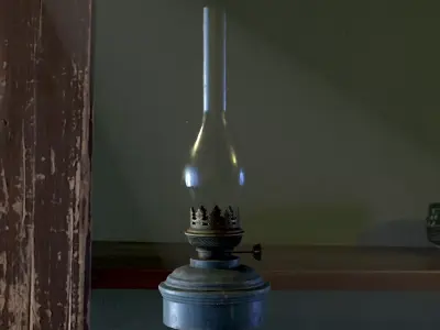 Old Kerosene Lamp 4K Low-poly 3D model