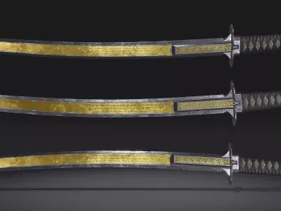 Katana Cyberpunk Low-poly 3D model purchase